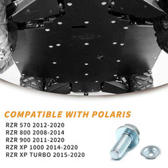 20 Piece Set UTV Skid Plate Washer and Bolt Kit Compatible with Polaris RZR 570