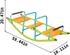 Kid’s Metal Rocking Seesaw Teeter Totter w/Handlebars Weather Resistant Backyard