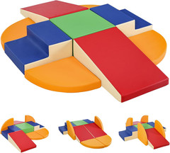 9-Piece Climbing Foam Blocks: Soft PU Leather – Baby Climb and Crawl Activity Bl