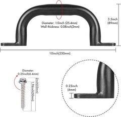 10″ Black Playground Safety Handles 2 Pack, Metal Swing Set Matte