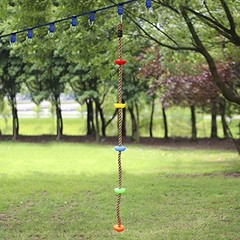 Colorful Climbing Rope – 6.5ft with 5 Knotted Foot – Kids Ninja Rope for
