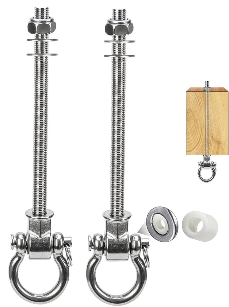 Stainless Steel 304 Swing Hangers with Bearings, Set of 2, Heavy Duty Screw B…