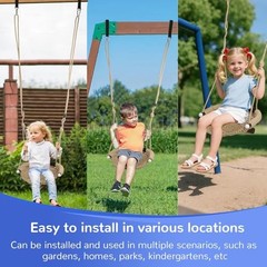 Secure Swing Set,Adjustable Rope Swing Seat Swingset Accessories for Brown