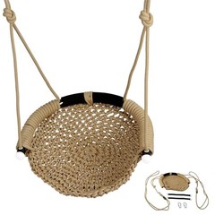 Secure Swing Set,Adjustable Rope Swing Seat Swingset Accessories for Brown