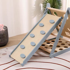 6-In-1 Pikler Climbing Set Foldable Blue Triangle and Slide Board Baby Toy-Fun a