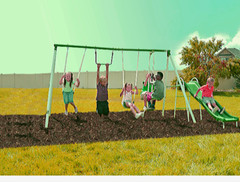 Heavy Duty Swing Set Large Metal Toddler Outdoor Porch Patio Big Safe