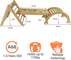 Hazel 5-in-1 Indoor Climbing Gym – Montessori Set for Kids 18Mo to 7Yr