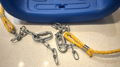 Vintage Little Tikes Blue Swing Seat Yellow Rope w Chains Gym Set Sturdy VGC