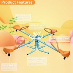 Quad-Seat Spinning Teeter Totter Seesaw for Kids Outdoor Playground
