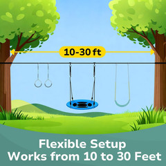 Slackline Swing Sets for Backyard, 40″ Saucer Swing Set between Trees, Outdoor P