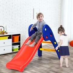 2-Step Children Folding Slide Plastic Fun Toy Sturdy Kids Indoor Outdoor Playset