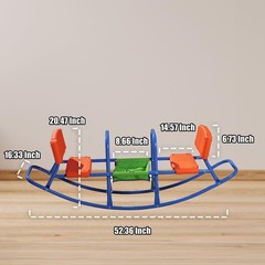 PLATPORTS Double Rocking Seesaw Teeter Totter Kids Ages 3-5 Outdoor Backyard