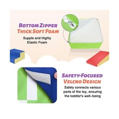 6-Piece Soft PU Leather Toddlers Climbing Toys, Baby Foam Climbing Blocks for…
