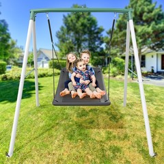 Trekassy 440lb Metal Swing Set for Kids with 60″ Platform Swing Heavy Duty Frame