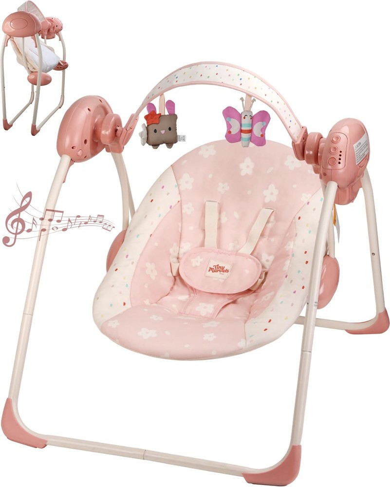 Baby Swings for Infants Tiny Marvels Portable Music Foldable 0-9 Months