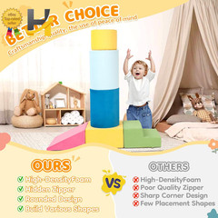 Toddler Climbing Toys Indoor 7-Piece Colourful Foam Climbing Blocks Soft Play Cl