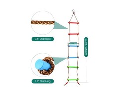 RAINBOW CRAFT 6.6FT CLIMBING ROPE LADDER NINJA LADDER FOR KIDS – NEW
