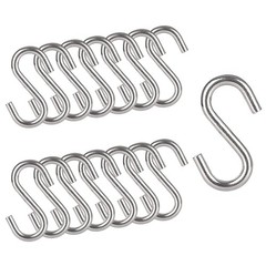 15 PCS 304 Stainless Steel S Hooks 3.2 Inch 5/16 Inch Thick Heavy Duty S Hook…
