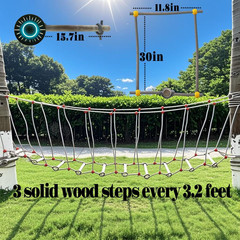 Outdoor Bridge Rope Ladder for Kids Rope Bridge Outdoor Obstacle Course Solid