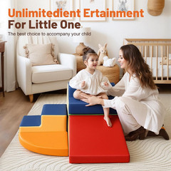 6-Piece Soft PU Leather Foam Climbing Blocks for Toddlers Indoor Play Set