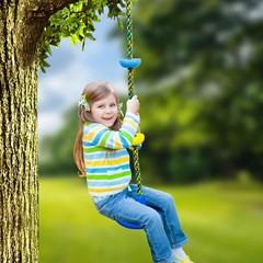 Outdoor Kids Swing Set – Includes Tree Strap & Easy Installation for Safety