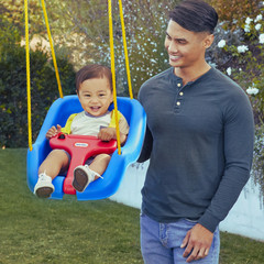 Little Tikes 2-in-1 Snug & Secure Swing High Back Blue Toddler Baby Seat