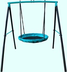 2 Person UFO Swing Set Kids Toddlers Outdoor Yard Fun Play Sturdy Safe Equipment
