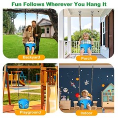 High Back Full Bucket Toddler Swing Seat, Heavy Duty Toddler Swing Set Access…