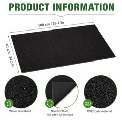 Large Outdoor Playground Slide Mat Shock Absorbing Landing Pad 39×24 Inch Bla…