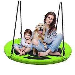 40 Inch Saucer Tree Swing Set for Kids Adults 500lb Weight Capacity Green