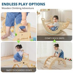 Pikler Triangle Set, Toddler Climbing Toys Indoor 7in1 Foldable