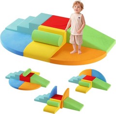 Large 8-Piece Foam Climbing Blocks for Toddlers, Baby Climbing Blocks, Soft P…