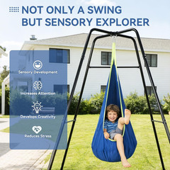 Heavy Duty Sensory Swing Set with Stand for Kids – Indoor/Outdoor Use