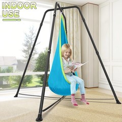 Swing Stand with Sensory Swing, Swing Frame with Pod Swing, X-Shaped Swing Set,