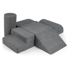 6 Pcs Toddler Climbing Blocks with Handles Chenille Fabric Cover Corner Play Gym