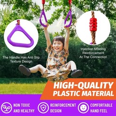 Ninja Warrior Obstacle Course for Kids-Slackline 52ft with 9 Accessries,Awing…