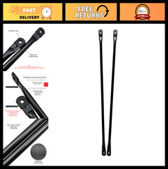 30″ Garden Swing Replacement Bars, Matte Black Metal Rods for Hanging Seat (2PCS