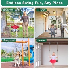 Heavy Duty Swing Seat with Adjustable Rope, A: Black Swing Seat (1 Pack)