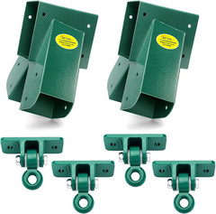 Swing Set Brackets(1Set) and Swing Hangers(2Pairs-Green)