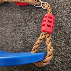 Blue Plastic Swing Seat with Rope and Metal Rings Kids Playground Accessory