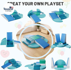 9-Piece Climbing Toys for Toddlers: Soft PU Leather Foam Blocks – Baby Climb and