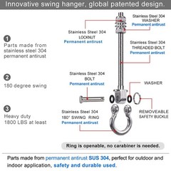 6Pcs Wood Beam & I-Beam Hanger, Permanent Antirust Stainless Steel Heavy Duty…