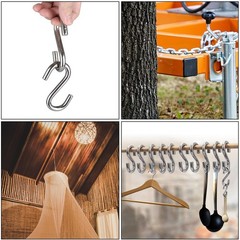 15 PCS 304 Stainless Steel S Hooks 3.2 Inch 5/16 Inch Thick Heavy Duty S Hook…