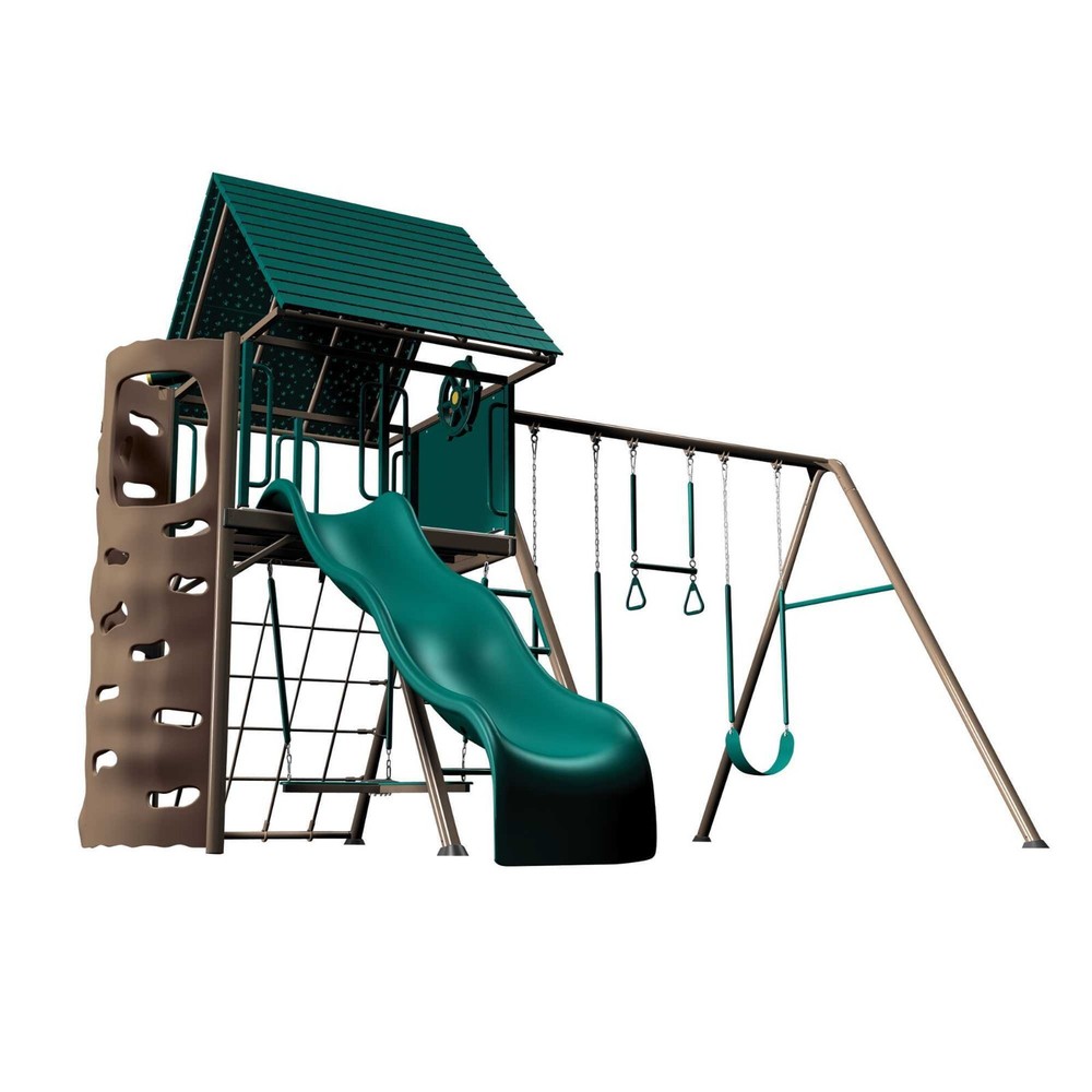 Lifetime 91069 Big Stuff Earthtone Swing Set – Durable Outdoor Play Playground