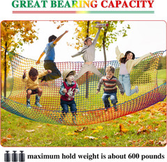 Climbing Cargo Net, 6.5′ X 9.8′ Double Layers Playground Safety Net, Kids Backya