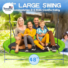 48 Inch Saucer Tree Swing for Kids Adult, Larger Flying Swing for Whole Family,