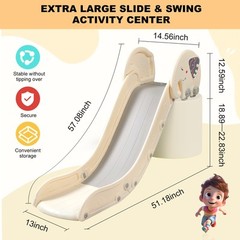 Couch Slide for Toddlers 1-3, Kids Baby Toddler Slide Indoor Playset, Kids In…