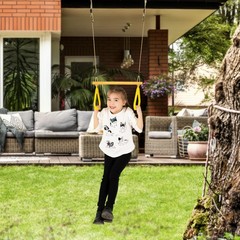 Wooden Trapeze with Plastic Gym Rings Trapeze Swing Bar with Adjustable Rope …