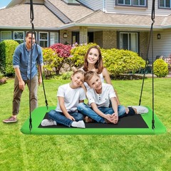 60″ Kids Giant Tree Rectangle Swing 700 lbs w/ Adjustable Hanging Ropes Green