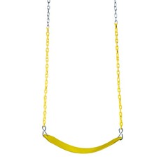 Deluxe Yellow Swing Belt with Coated Chains for Kids Durable and Safe